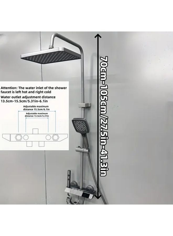 Modern Digital LED Rain Shower System Model 819 with Smart Control Panel Color Changing - Image 5